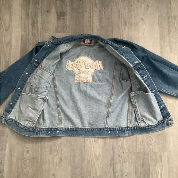 VINTAGE 90’S HARD ROCK HOTEL LAS VEGAS UNISEX DENIM JACKET - Picture 3 of 8